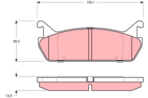 Jarrupalasarja, levyjarru, Taka-akseli, DAIHATSU,MAZDA,SUZUKI, 04492-87101, 04492-87101-000, 04492-87102, 449287101, 449287102, 55800-62