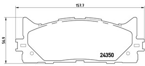 Jarrupalasarja, levyjarru, Etuakseli, LEXUS ES, TOYOTA AURION, AVALON Sedan, CAMRY Sedan, 0446506070, 0446506080, 0446506100, 0446506110