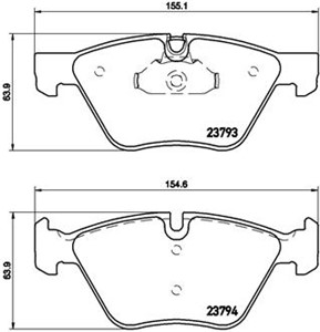 Jarrupalasarja, levyjarru, Etuakseli, BMW 5 [E60], 5 Touring [E61], X1 [E84], 34112339267, 34112339268, 34116763617, 34116763618, 341167