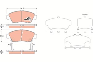 Jarrupalasarja, levyjarru, Etuakseli, HONDA, 06450-S5A-E50, 06450-S5A-G00, 45022-504-V10, 45022-S04-506, 45022-S04-E60, 45022-S04-V10, 4