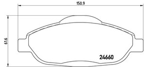 Jarrupalasarja, levyjarru, Etuakseli, PEUGEOT 3008 Minibus, minivan, 3008 Van, 308 I, 308 CC, 308 SW I, 408, 1609253080, 1613259380, 16