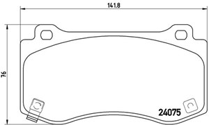Jarrupalasarja, levyjarru, Etuakseli, CHRYSLER,DODGE,JEEP, 00K68002193AA, 00K68144213AB, 05174311AA, 05174311AB, 05174311AC, 068144213AA
