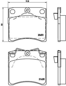 Jarrupalasarja, levyjarru, Etuakseli, VW TRANSPORTER Buss IV, TRANSPORTER Flak/chassi IV, TRANSPORTER Skåp IV, 701698151A, 701698151B, 7
