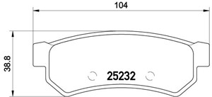 Jarrupalasarja, levyjarru, Taka-akseli, CHEVROLET LACETTI, LACETTI Kombi, LACETTI Sedan, NUBIRA Kombi, NUBIRA Sedan, DAEWOO GENTRA Sedan