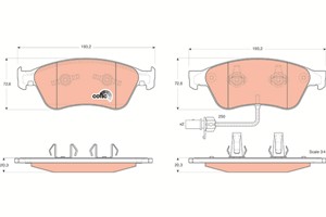 Jarrupalasarja, levyjarru, Etuakseli, AUDI A6 C6, A6 C6 Avant, A8 D3, VW PHAETON, 4E0 698 151 A, 4E0 698 151 B, 4E0 698 151 E, 4E0 698 1