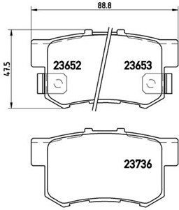 Jarrupalasarja, levyjarru, Taka-akseli, ACURA RDX, RL, TL, HONDA ACCORD VII, ACCORD Tourer VII, CIVIC Sedan VIII, CR-V II, FR-V, S2000,