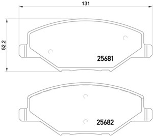 Jarrupalasarja, levyjarru, Etuakseli, SKODA FABIA II, FABIA III, FABIA Combi II, FABIA Kombi III, RAPID, VW POLO Sedan V, VENTO, 6RU6981