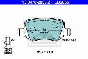 Jarrupalasarja, levyjarru, Taka-akseli, MERCEDES-BENZ A-KLASS [W168, W169], VANEO [414], 168 420 04 20, 414 420 01 20, A 168 420 04 20,