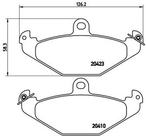 Jarrupalasarja, levyjarru, Taka-akseli, CHRYSLER,LOTUS,RENAULT, 04762999, 4762999, 6025308186, 7701203124, 7701203633, 7701203635, 77012
