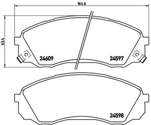 Jarrupalasarja, levyjarru, Etuakseli, HYUNDAI H-1 Cargo, H-1 Travel, KIA CARNIVAL / GRAND CARNIVAL III, 581014DE00, 581014HA00, 581014HA