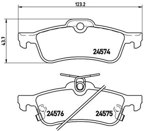 Jarrupalasarja, levyjarru, Taka-akseli, DAIHATSU CHARADE VIII, TOYOTA YARIS, YARIS Skåp/halvkombi, 044660D010, 044660D010000, 04466YZZE6