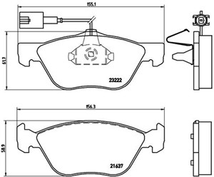Jarrupalasarja, levyjarru, Etuakseli, ALFA ROMEO 166, 71770959, 77362228, 77362254, 77365938, 9948092, 9949412, 9951101