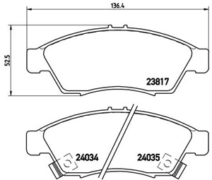 Jarrupalasarja, levyjarru, Etuakseli, SUZUKI LIANA, LIANA Halvkombi, 5581054G00, 5581054G10, 5581054G30, 5581054G40, 5581054G50, 5581054