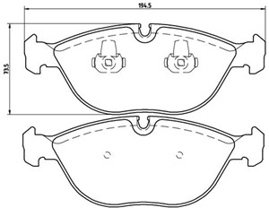 Jarrupalasarja, levyjarru, Etuakseli, ALPINA,AUDI,BENTLEY,BMW,CHRYSLER,MERCEDES-BENZ,ROLLS-ROYCE,VW, 0034202120, 0034209120, 05143230AA,