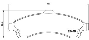Jarrupalasarja, levyjarru, Etuakseli, CHEVROLET TRAILBLAZER, ISUZU ASCENDER, SAAB 9-7X, 12497782, 8124977820, 8888924640, 88892464, 8889