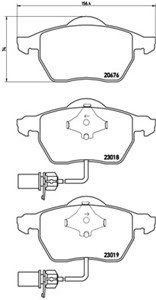 Jarrupalasarja, levyjarru, Etuakseli, AUDI,SEAT,SKODA,VW, 3BD698151, 4B0698151AB, 4B0698151AF, 4B0698151E, 4B0698151J, 4B0698151K, 4B069