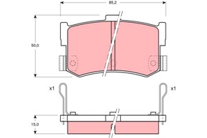 Jarrupalasarja, levyjarru, Taka-akseli, ACURA LEGEND, HONDA LEGEND I, HYUNDAI SONATA III, ROVER 800, 800 Halvkombi, 43022-SD4-000, 43022