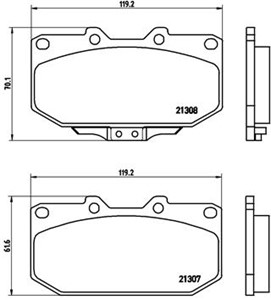 Jarrupalasarja, levyjarru, Etuakseli, NISSAN 300ZX, SILVIA, SUBARU IMPREZA Kombi, IMPREZA Sedan, TOYOTA YARIS, 0446552360, 26296AE120, 2
