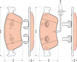 Jarrupalasarja, levyjarru, Etuakseli, AUDI A8 D3, 4E4 698 151 A