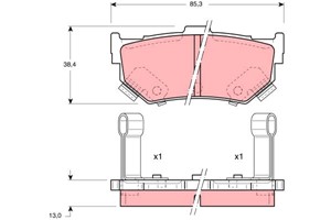 Jarrupalasarja, levyjarru, Taka-akseli, HONDA PRELUDE III, SUZUKI SWIFT I, SWIFT Halvkombi II, 43022-SF1-S00, 55800-64810, 55800-64820,