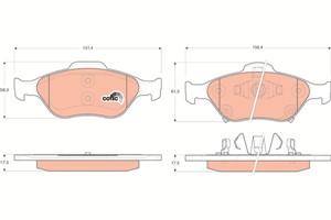 Jarrupalasarja, levyjarru, Etuakseli, DAIHATSU CHARADE VIII, TOYOTA VERSO S, YARIS, YARIS Skåp/halvkombi, 04465-0D050, 04465-0D050-000,