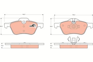 Jarrupalasarja, levyjarru, Etuakseli, MINI MINI, MINI Cabriolet, 1 503 076, 34 11 1 503 076, 34 11 6 761 287, 34 11 6 765 446, 34 11 6 7