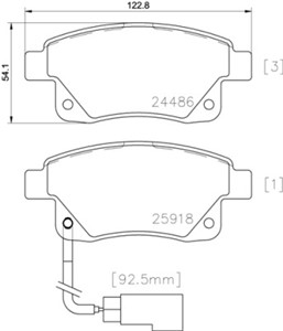 Jarrupalasarja, levyjarru, Taka-akseli, FORD TRANSIT Buss, TRANSIT Flak/chassi, TRANSIT Skåp, TRANSIT TOURNEO Buss, 1371454, 1433958, 15