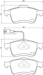 Jarrupalasarja, levyjarru, Etuakseli, FIAT,LANCIA,OPEL,VAUXHALL, 1605164, 1605182, 51928529, 77364929, 77365311, 77365396, 95511378, 955