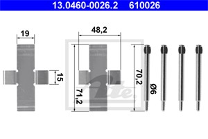 Tarvikesarja, jarrupala, Etuakseli, MERCEDES-BENZ, 000 421 02 91, 000 991 03 60, A 000 421 02 91, A 000 991 03 60