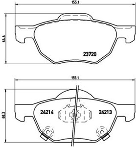 Jarrupalasarja, levyjarru, Etuakseli, HONDA ACCORD VII, ACCORD Tourer VII, 45022SEAE01, 45022SEAEZ1