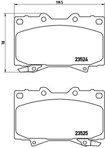 Jarrupalasarja, levyjarru, Etuakseli, LEXUS LX, TOYOTA LAND CRUISER, LAND CRUISER 100, 0446560120, 0446560140, 0446560150, 0446560151, 0