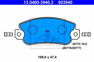 Jarrupalasarja, levyjarru, Etuakseli, FIAT,LANCIA,NISSAN,SEAT, 5892310, 5892312, 5951671, 792561, 792725, 793322, 793323
