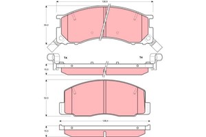 Jarrupalasarja, levyjarru, Etuakseli, TOYOTA LITEACE Buss, LITEACE Skåp, PREVIA I, 04465-28030, 04465-28040, 04465-28080, 04465-28160, 0