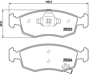 Jarrupalasarja, levyjarru, Etuakseli, FIAT 500, 500e, PANDA, PANDA VAN, LANCIA YPSILON, 0000077365927, 0000077365945, 0000077366212, 000