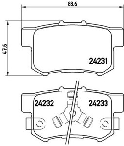 Jarrupalasarja, levyjarru, Taka-akseli, ACURA,HONDA, 06430S0KJ01, 06430S0NJ00, 06430S2XJ00, 06430S3NJ00, 06430S7AJ00, 06430S7S000, 06430