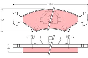 Jarrupalasarja, levyjarru, Etuakseli, KIA SEPHIA, SEPHIA Sedan, SHUMA II, SHUMA Sedan, 0K20A-3323Z, 0K239-3323Z, OK20A-3323Z