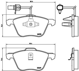 Jarrupalasarja, levyjarru, Etuakseli, FORD,SEAT,VW, 1109014, 1133446, 1205696, 1237133, 1947390, 1M2J2K021AA, 7M3698151A, ME1M2J2K021AB,