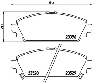 Jarrupalasarja, levyjarru, Etuakseli, HONDA ACCORD VI, ACCORD Hatchback VI, CIVIC Hatchback VII, 45022S1AE61, 45022S1AE62, 45022S1AE63,