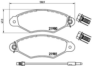 Jarrupalasarja, levyjarru, Etuakseli, NISSAN KUBISTAR Skåp, RENAULT KANGOO, KANGOO Express, 4106000Q0A, 4106000QAF, 4106000QAG, 4106000Q
