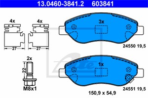 Jarrupalasarja, levyjarru, Etuakseli, OPEL CORSA D, CORSA D Skåp/halvkombi, 16 05 228, 16 05 355, 93169176, 93189822