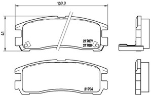 Jarrupalasarja, levyjarru, Taka-akseli, CHRYSLER,DODGE,HYUNDAI,MITSUBISHI, 4605A237, AY060MT008, MB407659, MB534653, MB699056, MB857335,