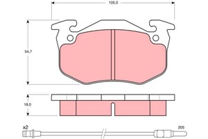 Jarrupalasarja, levyjarru, Etuakseli, PEUGEOT 305 I, 305 II, 305 Break I, 305 Break II, 4250 32, 446528160, 449128250, 449128340