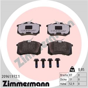 Jarrupalasarja, levyjarru, Taka-akseli, AUDI,CITROËN,DS,FIAT,FORD,HONDA,LANCIA,PEUGEOT,SEAT,SKODA,VW, 1 001 096, 1 027 640, 16 070 832 8