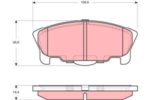 Jarrupalasarja, levyjarru, Etuakseli, DAIHATSU MOVE, 04491-87210-000, 04491-87215-000, 04491-87219-000, 04491-87226, 04491-87226-000, 04