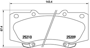 Jarrupalasarja, levyjarru, Etuakseli, TOYOTA HILUX Pick-up VII, 044650K240, 044650K260, 044650K320, 044650K340, 04465YZZEF