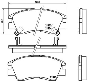 Jarrupalasarja, levyjarru, Etuakseli, MITSUBISHI, AY040MT005, DBP511111, MB500812, MB500813, MB500814, MB500815, MB500816, MB500819, MB6