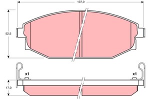 Jarrupalasarja, levyjarru, Etuakseli, HYUNDAI GALLOPER I, GALLOPER II, MITSUBISHI GALLOPER, TOYOTA HILUX Pick-up VII, 58101M1A00, 58101-