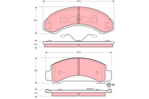 Jarrupalasarja, levyjarru, Etuakseli, FORD USA EXPLORER, RANGER, 3352413, 3886184, F09Z2001A