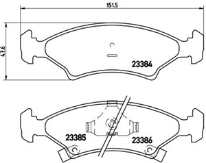 Jarrupalasarja, levyjarru, Etuakseli, KIA SEPHIA, SEPHIA Sedan, SHUMA I, SHUMA Sedan, 0K20A3323Z, 0K2393323Z, 0K2403323Z, 0K2403323ZA, 0