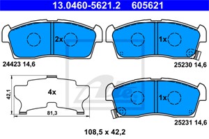 Jarrupalasarja, levyjarru, Etuakseli, CITROËN C-ZERO, MITSUBISHI i, PEUGEOT ION, SUZUKI ALTO VI, 16 062 256 80, 16 102 756 80, 4605A340,